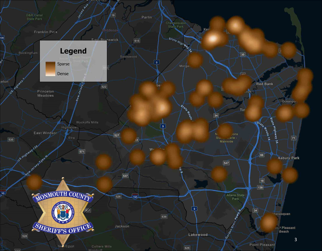 Drone heat map central New Jersey